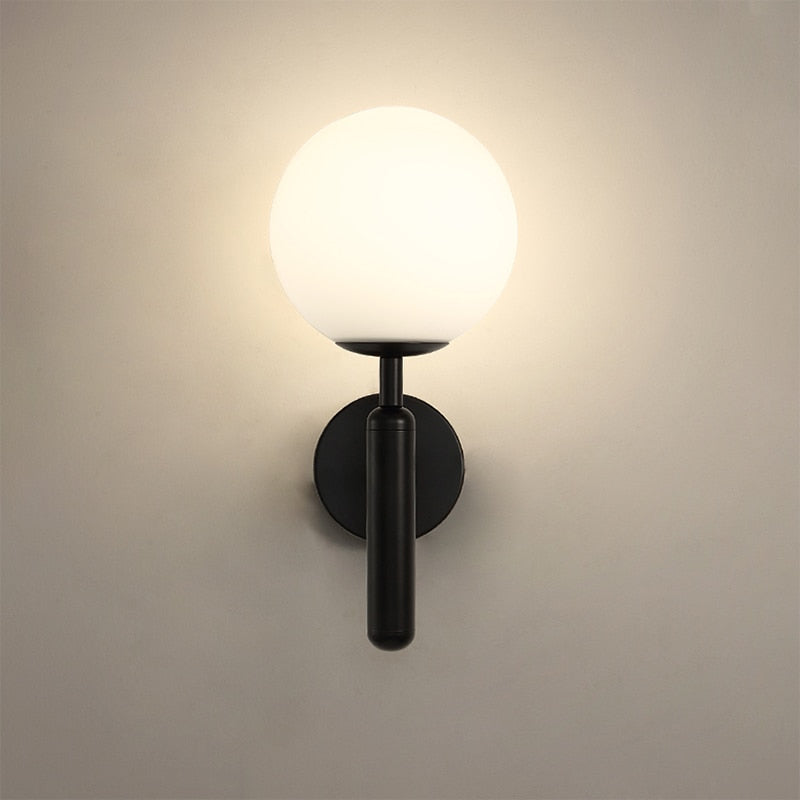 Moderne Wandleuchte Innen mit Glaskugel Design für Schlafzimmer und Flure 3