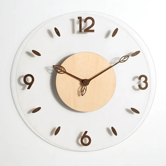 Moderne Wanduhr mit Holzoberfläche 0