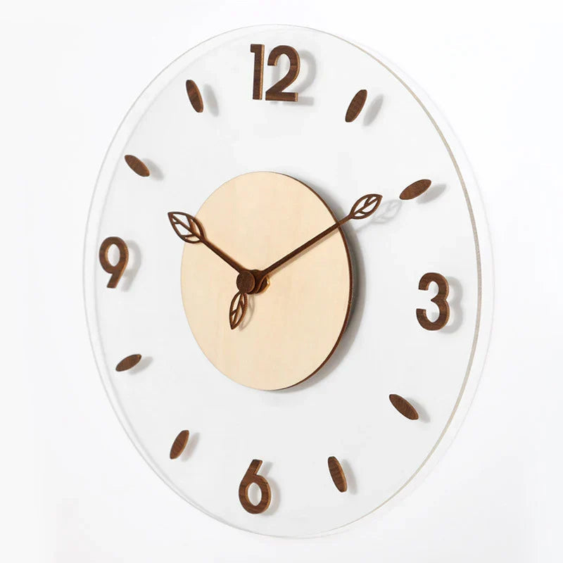 Moderne Wanduhr mit Holzoberfläche 5