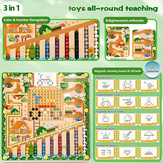 Montessori Magnetlabyrinth für Kinder – Lernspiel mit Zahlen und Farben 7