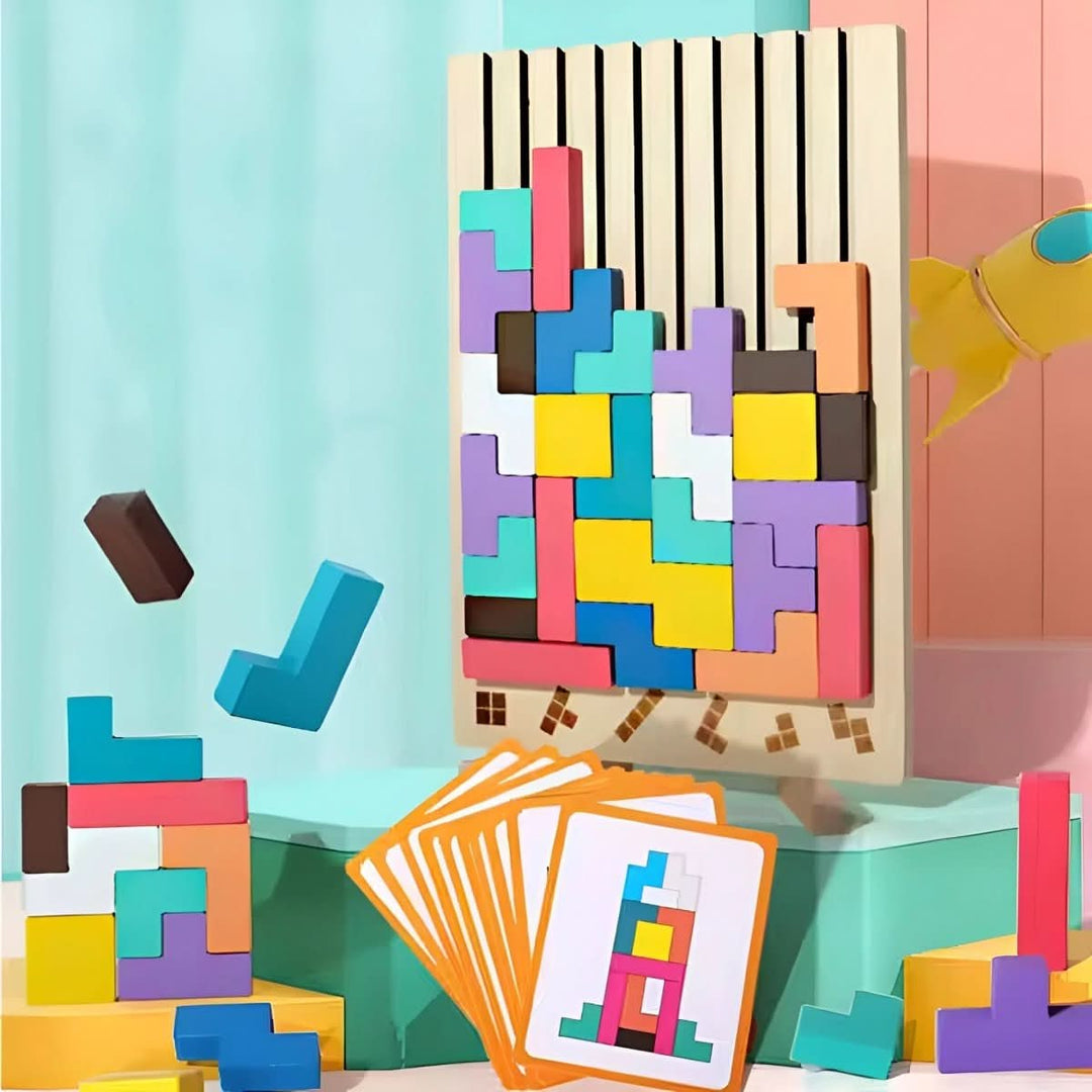 Montessori Stapelspiel Holzspielzeug für Kinder, Fördert Kreativität und Feinmotorik 0