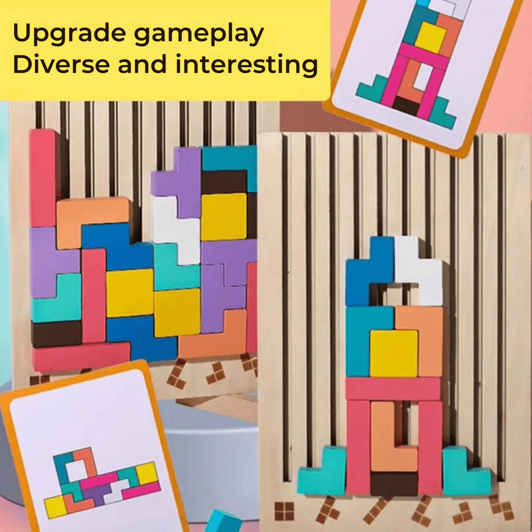 Montessori Stapelspiel Holzspielzeug für Kinder, Fördert Kreativität und Feinmotorik 2
