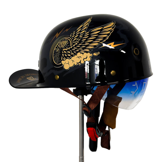 Motorradhelm im Baseball-Cap Look für Herren 0