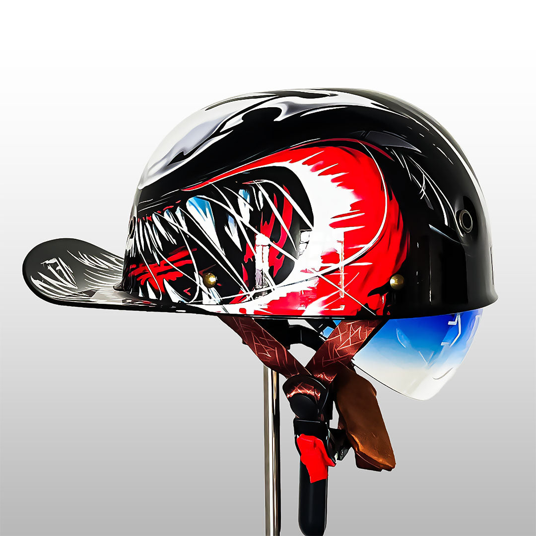 Motorradhelm im Baseball-Cap Look für Herren 13