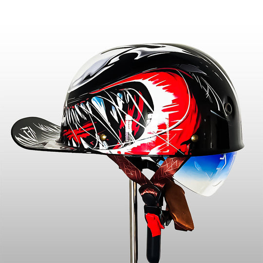 Motorradhelm im Baseball-Cap Look für Herren 13