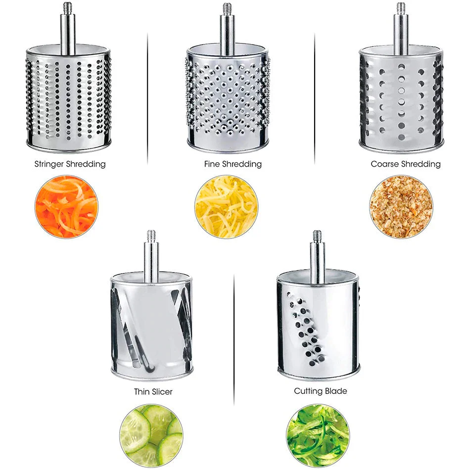 Multifunktionale Küchenreibe und Schneidemaschine für einfache Zubereitung von Gemüse, Obst, Käse und Nüssen 1