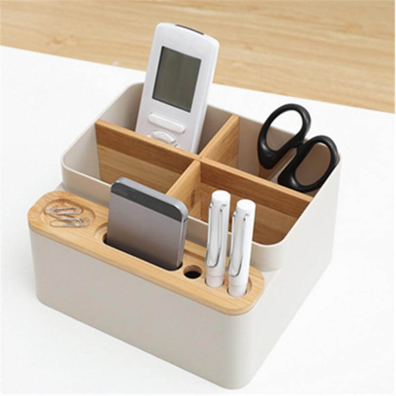 Multifunktionaler Schreibtischorganizer mit 4 Fächern für Büro und Homeoffice 0