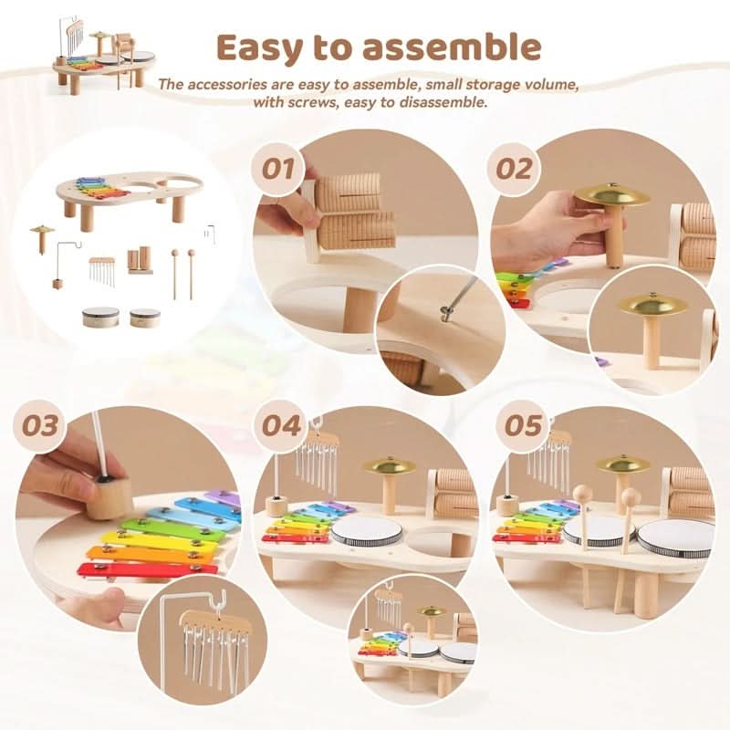 Musikalisches Holzspielzeug-Set für Babys ab 12 Monaten 4