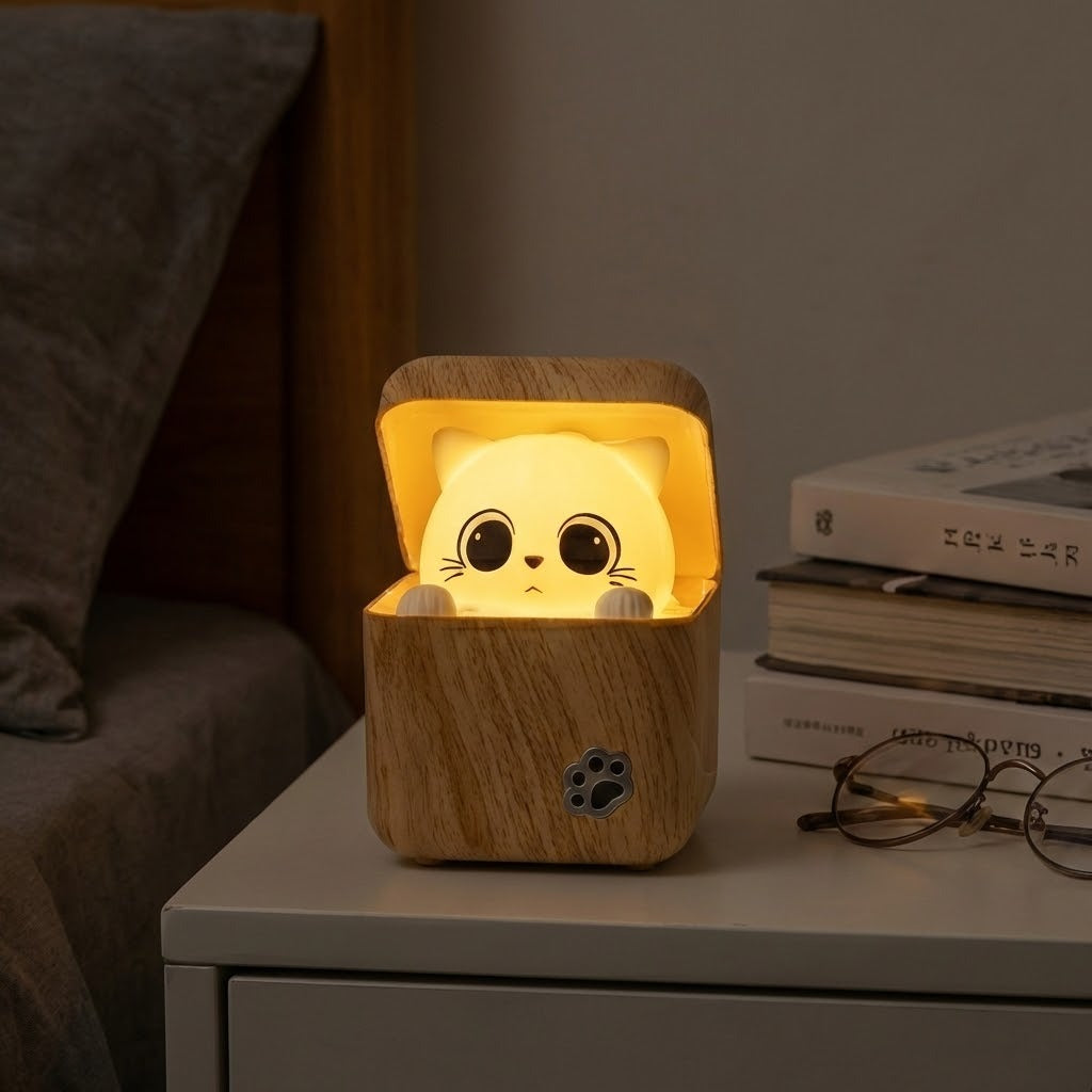 Nachtlicht Kinder Peekaboo Katzenlampe Dimmbar für Schlafzimmer und Kinderzimmer 0