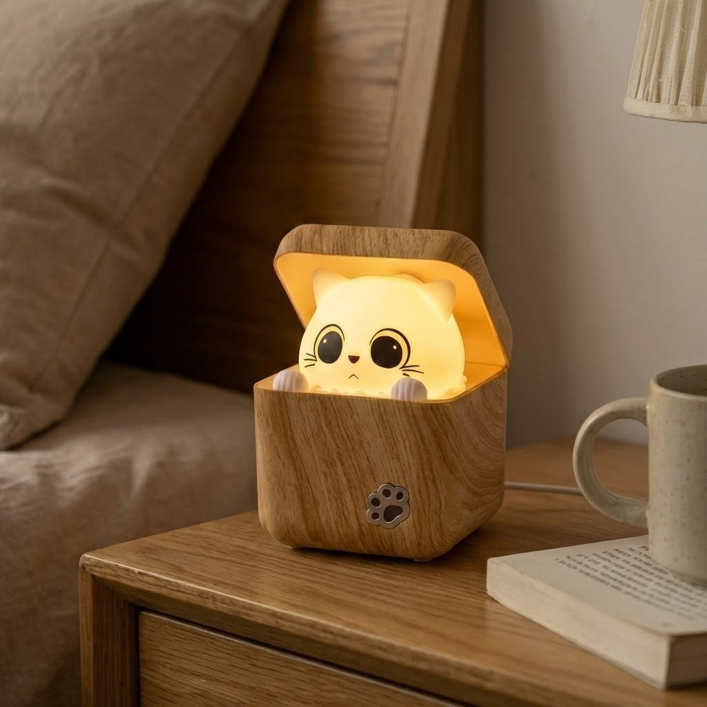 Nachtlicht Kinder Peekaboo Katzenlampe Dimmbar für Schlafzimmer und Kinderzimmer 2