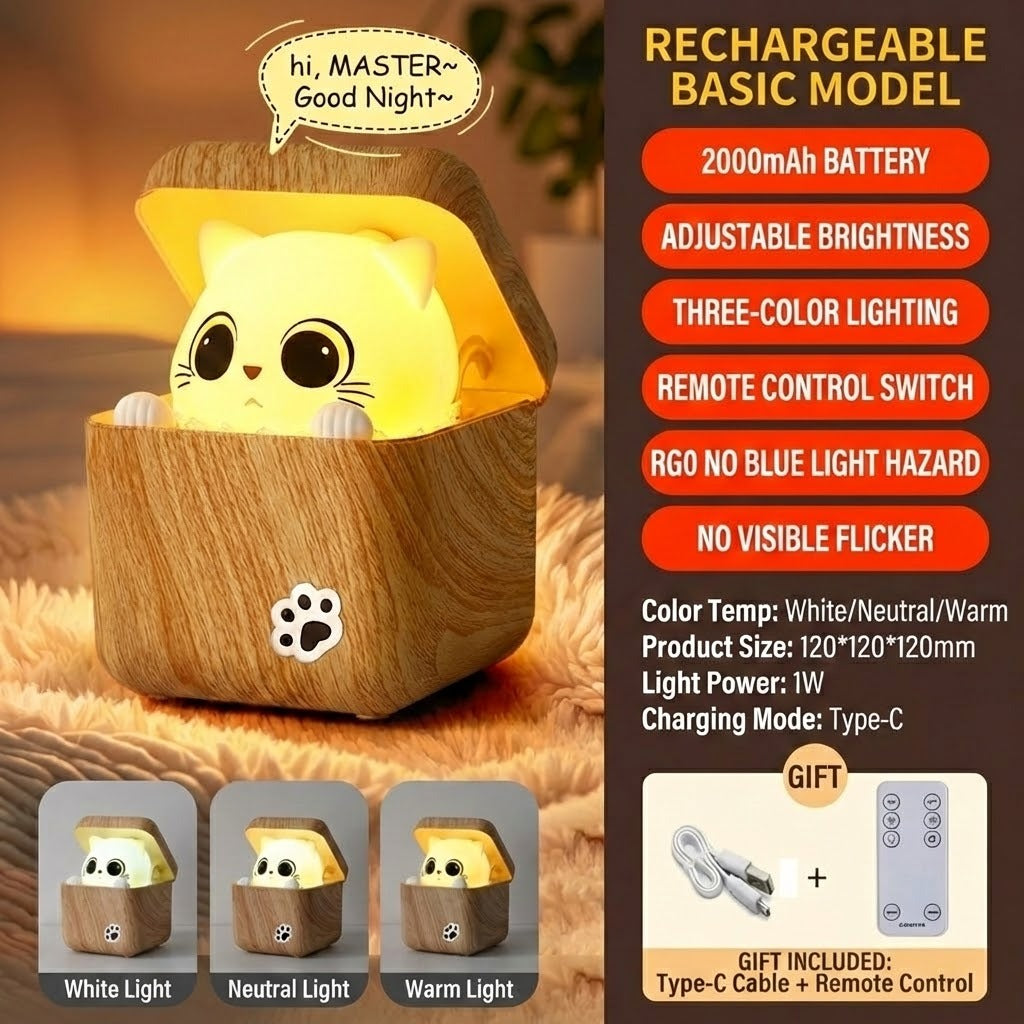 Nachtlicht Kinder Peekaboo Katzenlampe Dimmbar für Schlafzimmer und Kinderzimmer 6