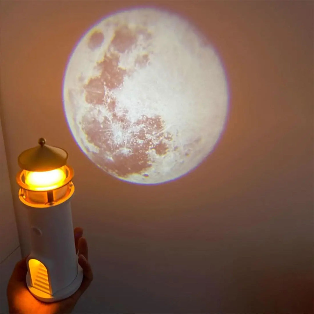 Nachtlicht Kinderzimmer Leuchtturm mit Monddesign - Bewegungsaktivierte Nachtlampe für Schlafzimmer 1