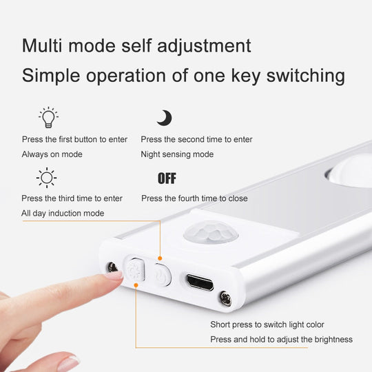 Nachtlicht Mit Bewegungssensor Für Schränke - Modernes Design Automatische Aktivierung 4
