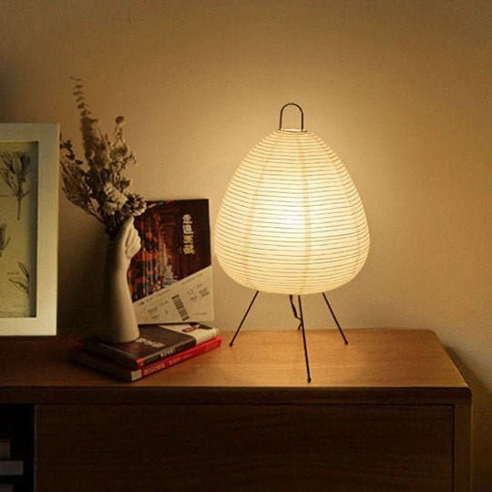 Nachttischlampe Japanisches Design mit Sanftem Licht für Wohnzimmer und Schlafzimmer 2