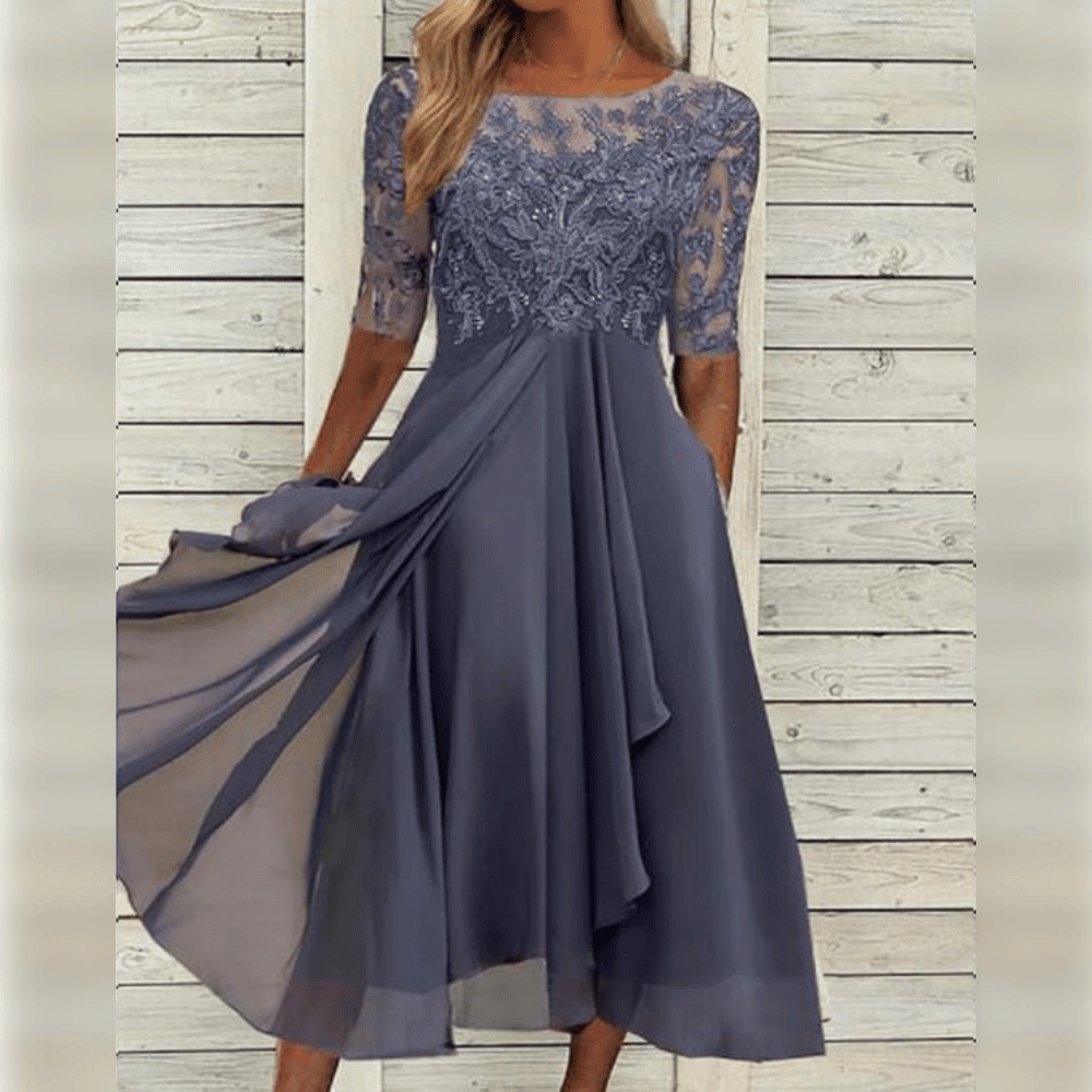 Variant image for Damen Midi Kleid Elegantes Design Leichtes Material für Hochzeitsgast und Sommerveranstaltungen-20