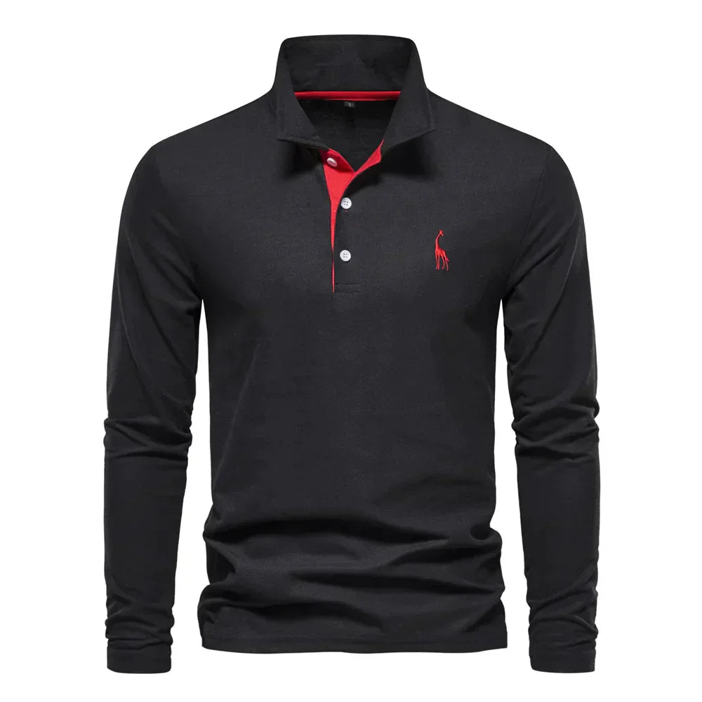 Variant image for Herren Langarmshirt Polo Stil Atmungsaktive Baumwolle für Komfort und Eleganz-2