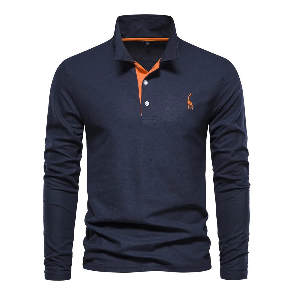 Variant image for Herren Langarmshirt Polo Stil Atmungsaktive Baumwolle für Komfort und Eleganz-25