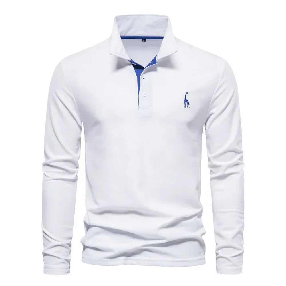 Herren Langarmshirt Polo Stil Atmungsaktive Baumwolle für Komfort und Eleganz-1
