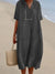 Variant image for Damen Strandkleid Blau Lässig V-Ausschnitt Atmungsaktiv Baumwolle-13