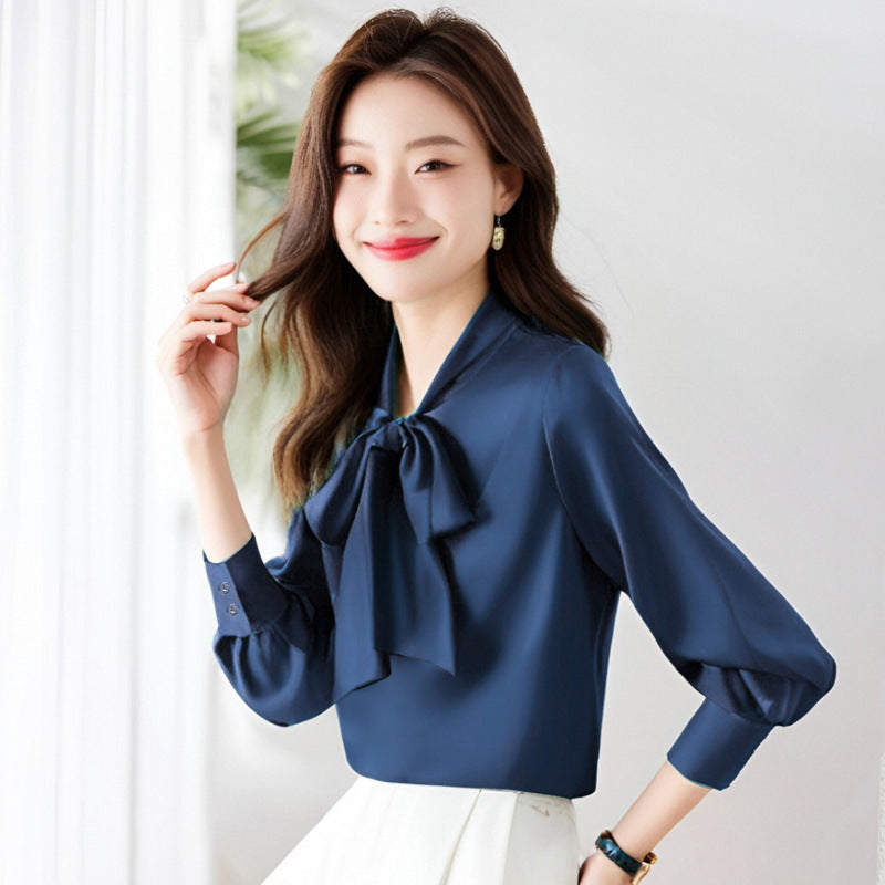 Damen Bluse Elegant Silkelook Klassisch für Festliche Anlässe