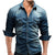 Herren Denim Hemd Retro Stil mit Knopf-Taschen