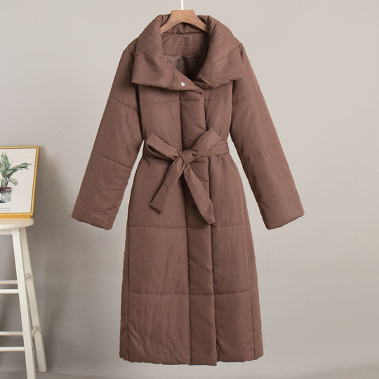Damenjacke Lange Winterjacke mit Gürtel für Stil und Komfort