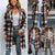 Damen Winter Mantel Karomuster Lockere Passform 100% Wolle-2