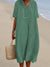 Variant image for Damen Strandkleid Blau Lässig V-Ausschnitt Atmungsaktiv Baumwolle-9