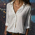 Variant image for Damen Bluse Satin Elegant Femininer Schnitt Für Festliche Anlässe Weiße Bluse-6