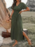 Damen Maxikleid Sommer Elegant V-Ausschnitt Leichtes Material-3