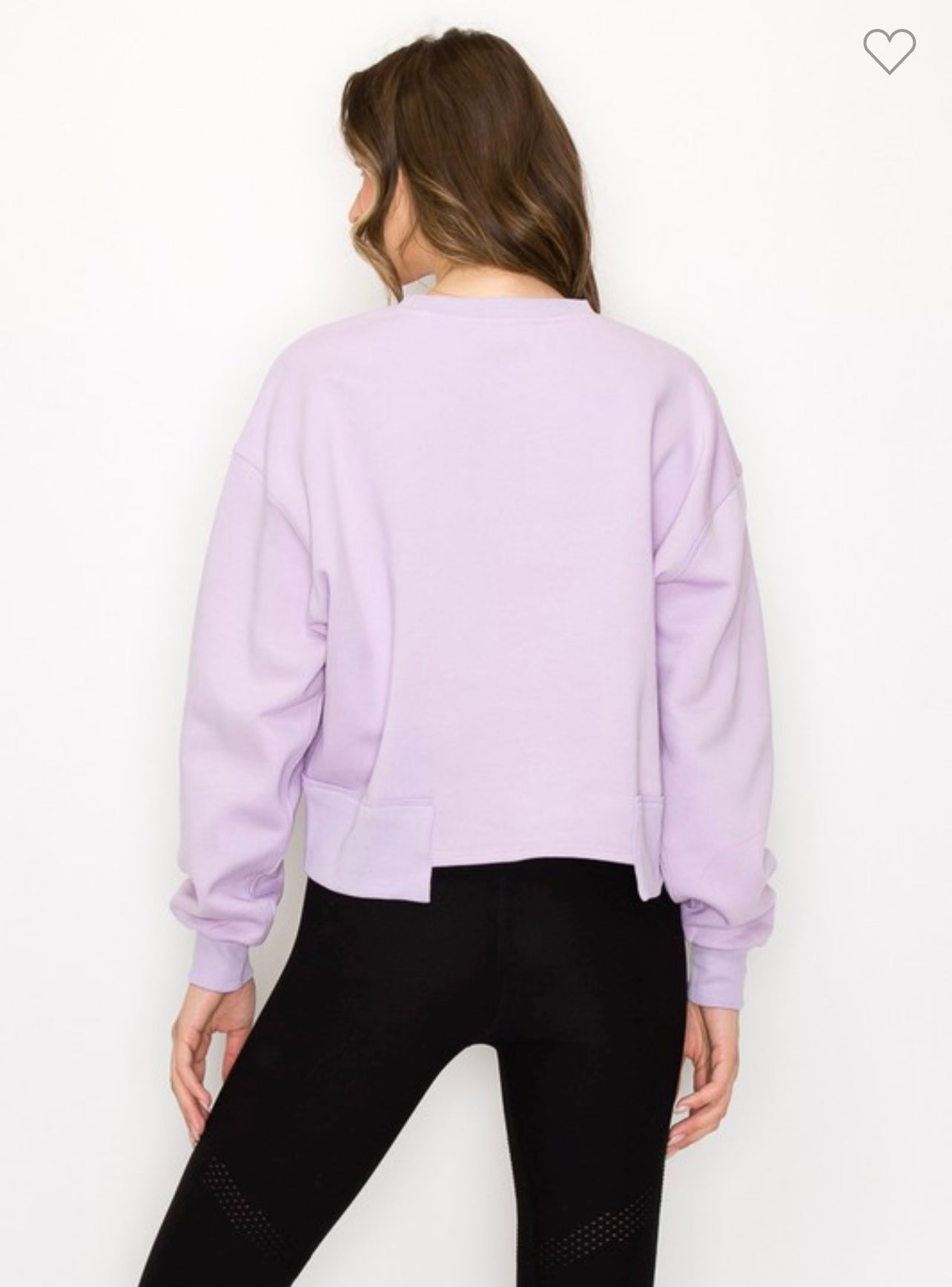 Oversized Sweatshirt für Damen, Gekürzte Form, Lila 1