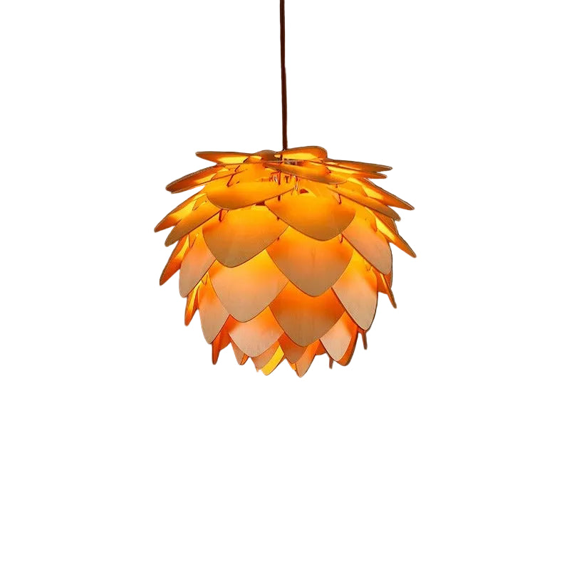 Pendelleuchte Naturdesign für Esszimmer und Wohnzimmer, Handgefertigte Hängeleuchte mit Dimmbarer LED-Lampe 1