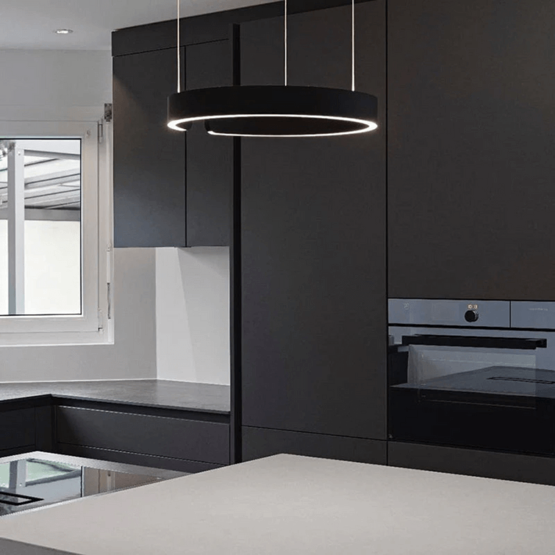 Pendelleuchte im Kreisdesign für Esszimmer und Wohnzimmer, Dimmbar, Höhenverstellbar, Energieeffiziente LED Hängelampe 2