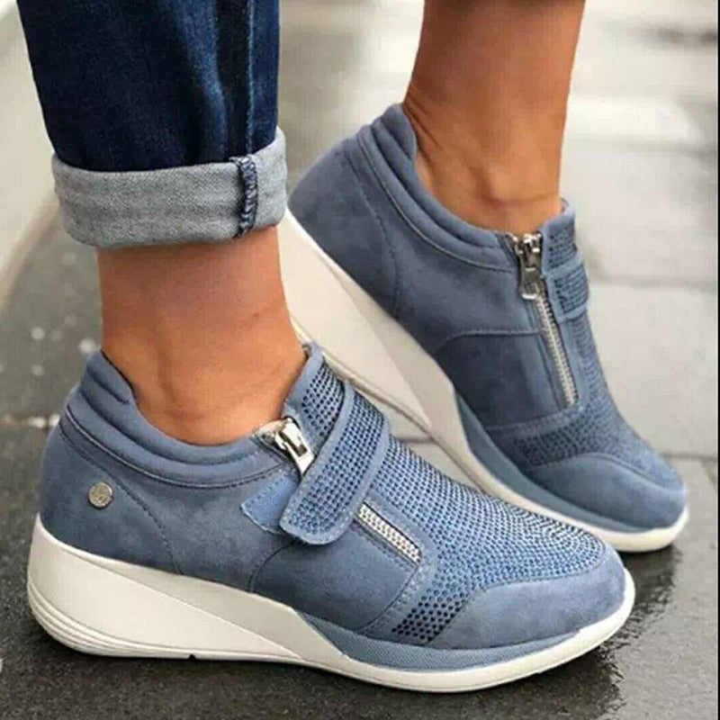 Plateau-Sneakers Mit Reißverschluss Für Frauen