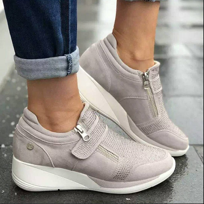 Plateau-Sneakers Mit Reißverschluss Für Frauen