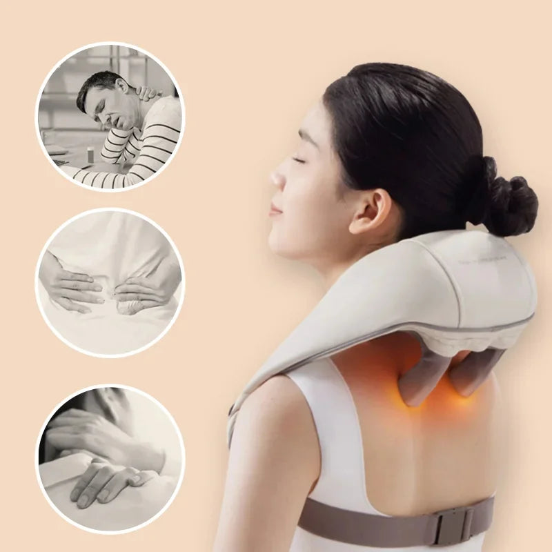Ergonomisches Ganzkörpermassagegerät für Nacken und Rücken mit Temperaturregelung, Tragbar und Komfortabel-1