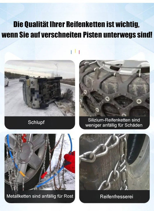 Reifenkette für Autos Rutschfest für Schnee und Eis 7