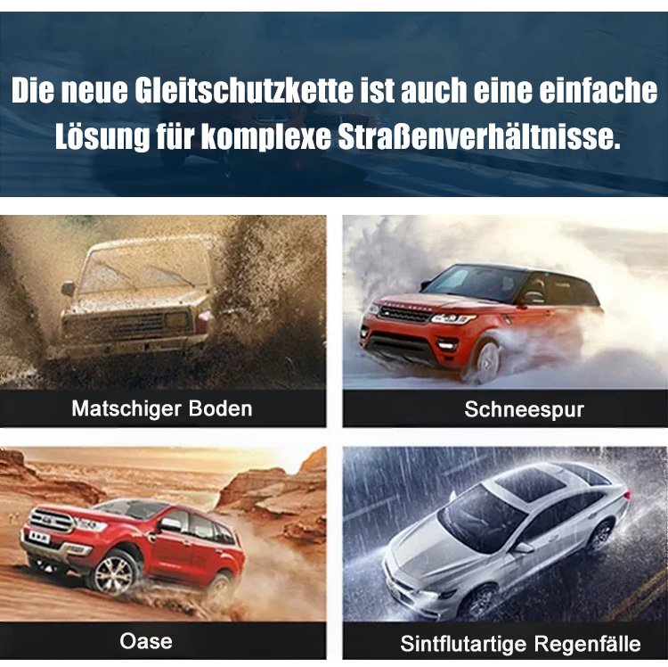 Reifenkette für Autos Rutschfest für Schnee und Eis 8