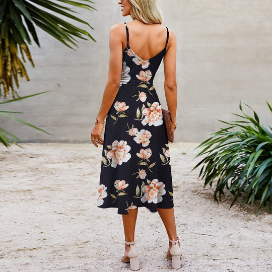 Riemchenkleid Mit Blumendruck