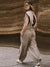Damen Jumpsuit Lässig mit Kordelzug und Offenem Rücken aus Polyester-5