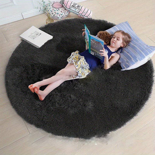 Runder Waschbarer Teppich Clouda für Wohnzimmer und Kinderzimmer, Rutschfeste Unterseite, Gemütliches Design 12