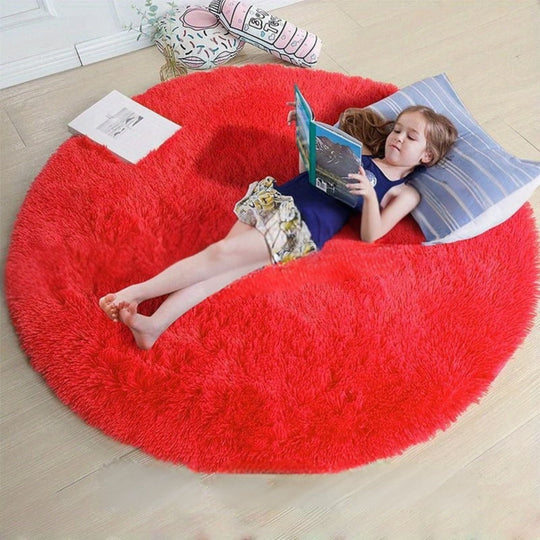 Runder Waschbarer Teppich Clouda für Wohnzimmer und Kinderzimmer, Rutschfeste Unterseite, Gemütliches Design 15