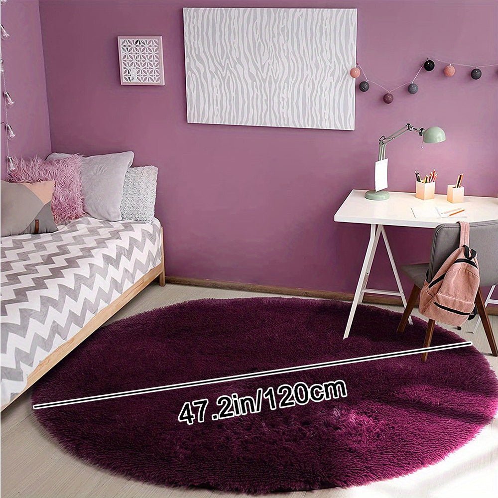 Runder Waschbarer Teppich Clouda für Wohnzimmer und Kinderzimmer, Rutschfeste Unterseite, Gemütliches Design 4