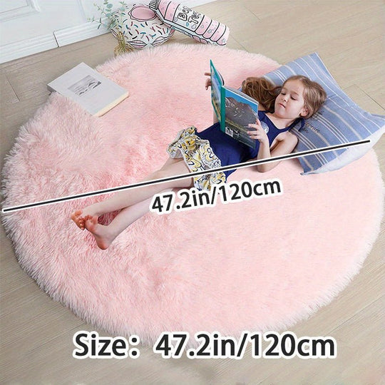 Runder Waschbarer Teppich Clouda für Wohnzimmer und Kinderzimmer, Rutschfeste Unterseite, Gemütliches Design 8
