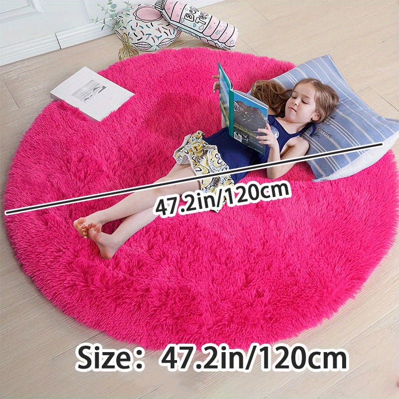 Runder Waschbarer Teppich Clouda für Wohnzimmer und Kinderzimmer, Rutschfeste Unterseite, Gemütliches Design 9