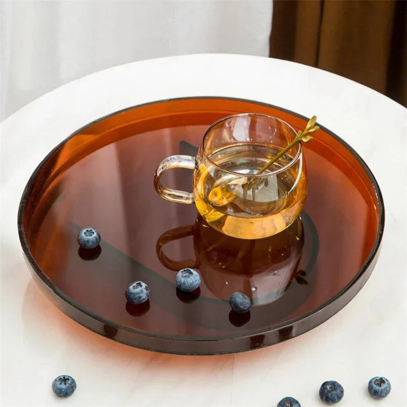 Rundes Aufbewahrungstablett Modern für Badezimmer und Heimorganisation 8