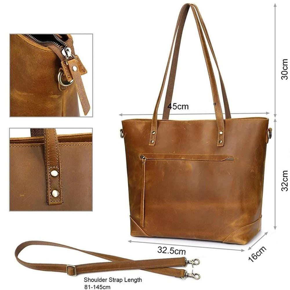 Vintage Leder Tote Bag