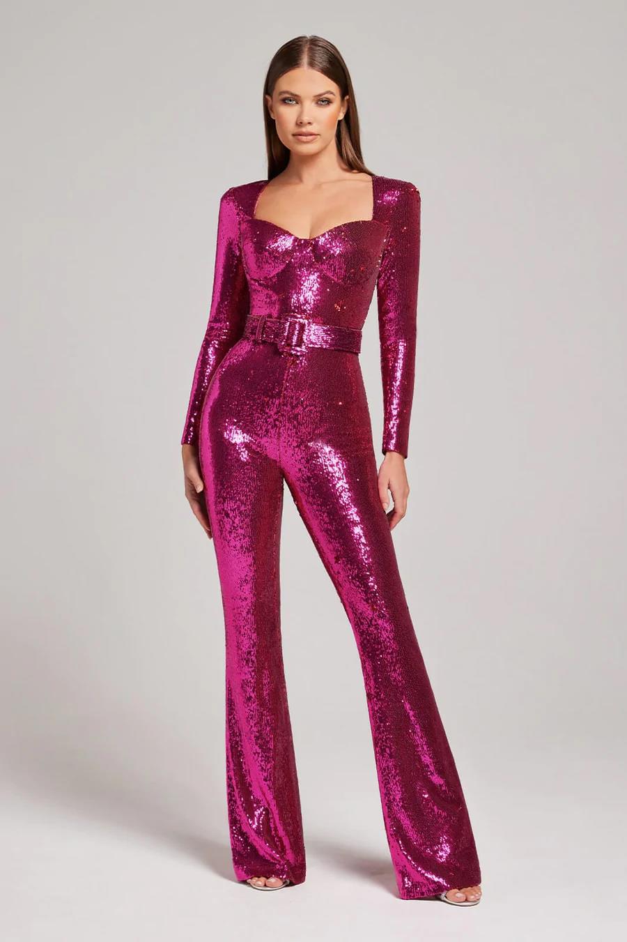 Variant image for Damen Jumpsuit Elegant Hochzeitsfestlicher Schnitt Polyester-18