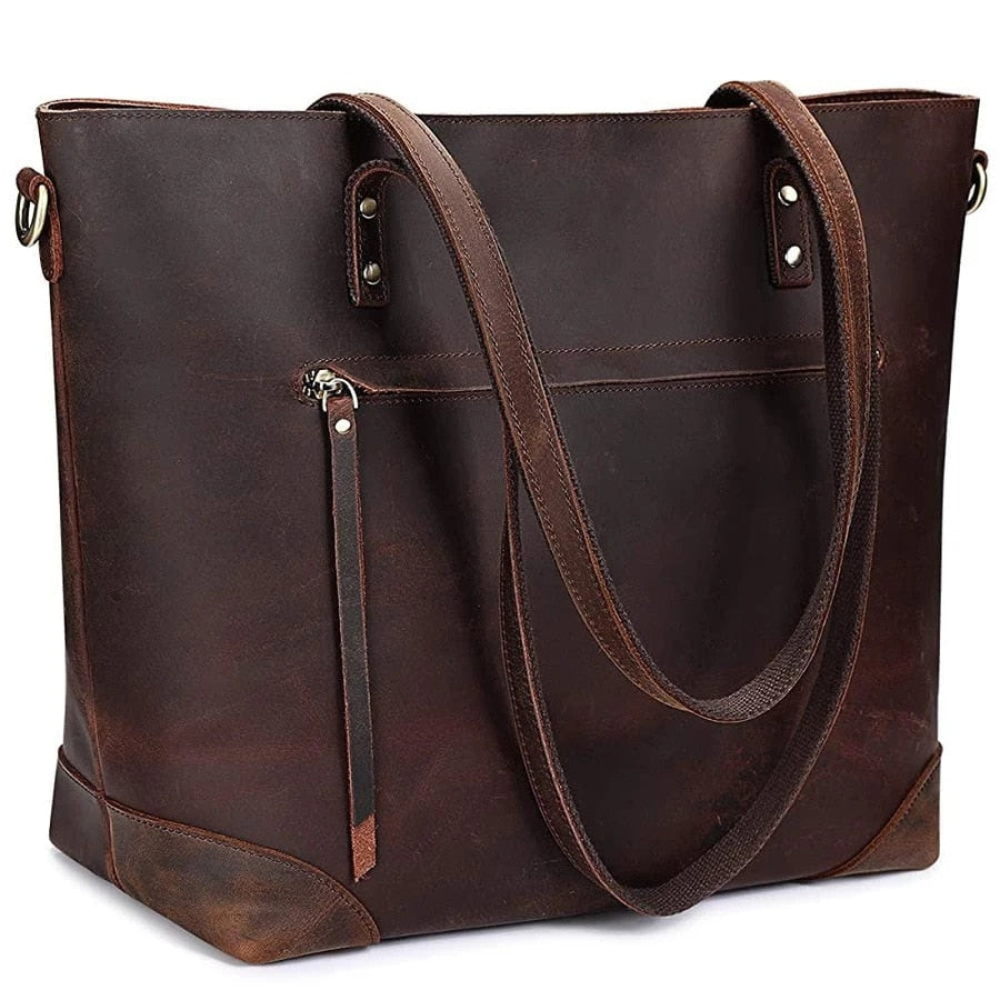 Vintage Leder Tote Bag