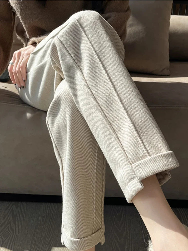 Damen Pantalon Elegantes Polyester Bequem 4